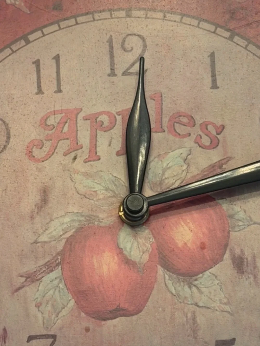 Vintage-Style Red Apple Wall Clock by Home Interiors